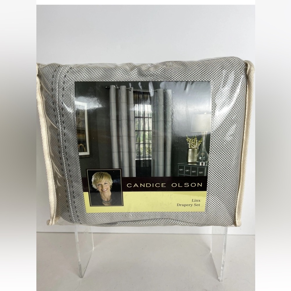 New Vintage Candice Olson Frequency Two Panels 48" x 84" Platinum Color